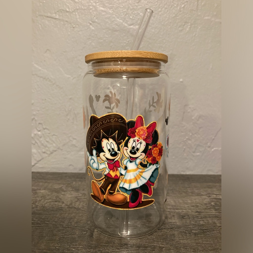 Handcrafted Mickey and Minnie Mouse Coco Vibes Tumbler